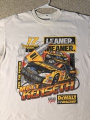 Vintage 2001 Matt Kenseth DeWALT Racing NASCAR T Shirt XL Double Sided M&O Roush