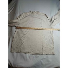 Saddlebred Mens Mock Neck Long Sleeve Shirt Oatmeal Heather Cotton Size Large