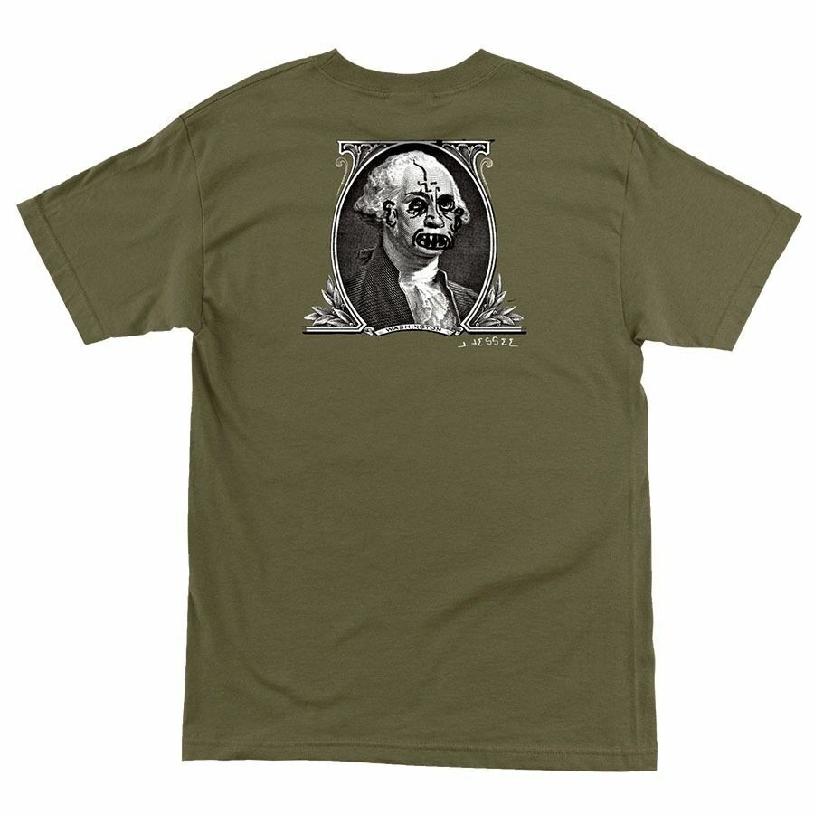 Santa Cruz Jason Jessee DOLLAR Skateboard T Shirt MILITARY GREEN