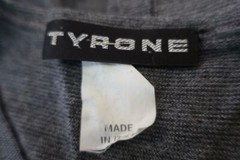 MENS TYRONE GREY BLACK STRIPE LONG SLEEVE WOOL SWEATER M *