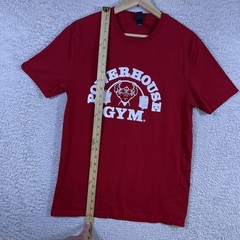 Powerhouse Gym T-Shirt Adult Small Red Bodybuilding Lifting Logo Cotton Y2K