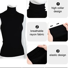 Men’s Sleeveless Turtleneck Tee Solid Tank T Shirt Thermal Pullover Top Slim Fit