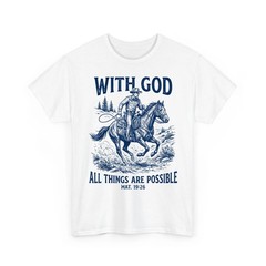 Cowboy Matthew 19 26 Bible Verse Western Jesus Faith Unisex T-Shirt