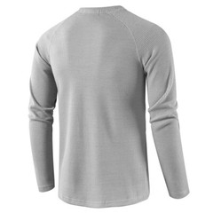 Mens Casual Henley T-shirt Solid Slim Fit Button Pullover Long Sleeve Tops Tunic