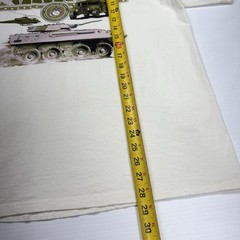 Vtg Gildan US Navy Marine Corps Military Vehicles Mens Shirt XL Beige Spellout