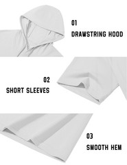 Men’s Short Sleeve Hoodies Cotton Summer Sweatshirt Breathable Workout Shirts US