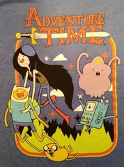 Adventure Time Marceline Finn Jake Holding On Cartoon Network Blue T-shirt NWOT