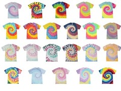 Pick a Multi-color Rainbow Tie Dye T-Shirts 100% Cotton Kids & Adults