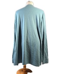 Men’s 3XLT Tshirt. Henley Style Teal Shirt, Preowned Long Sleeves Top