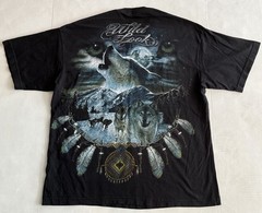 Wild Look Wolf Double Sided Backhit T Shirt L/XL Black