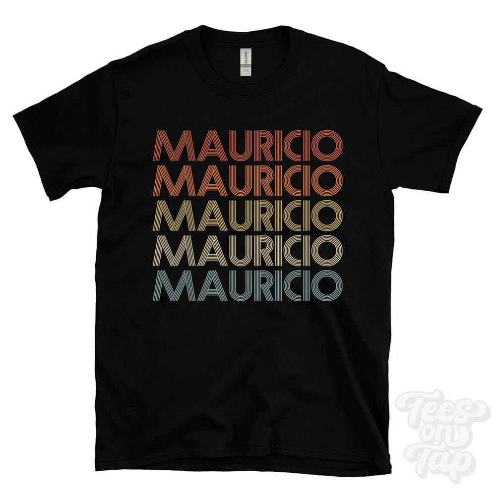 MAURICIO REPEATED RETRO STYLE T-SHIRT mens & womens novelty cool name gift