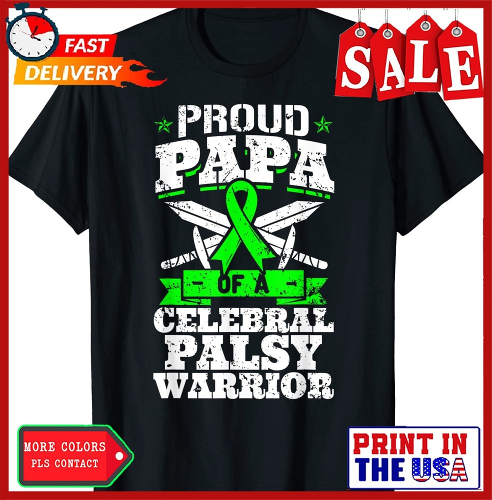 Proud Papa Of A Cerebral Palsy Warrior CP Awareness D Unisex T-Shirt