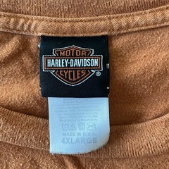 Harley Davidson Men’s 4XL Orange Short Sleeve Skull Brass San Juan Puerto Rico
