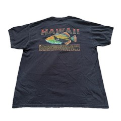 Vintage Hawaii Trigger Fish Black T-Shirt Mens L Humuhumunukunukuapuaa