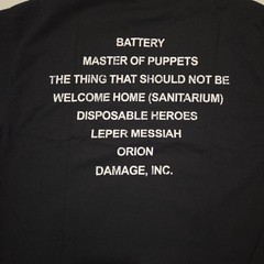 Free SAME DAY SHIPPING Brand New METALLICA Master Of Puppets w/Back Print XL