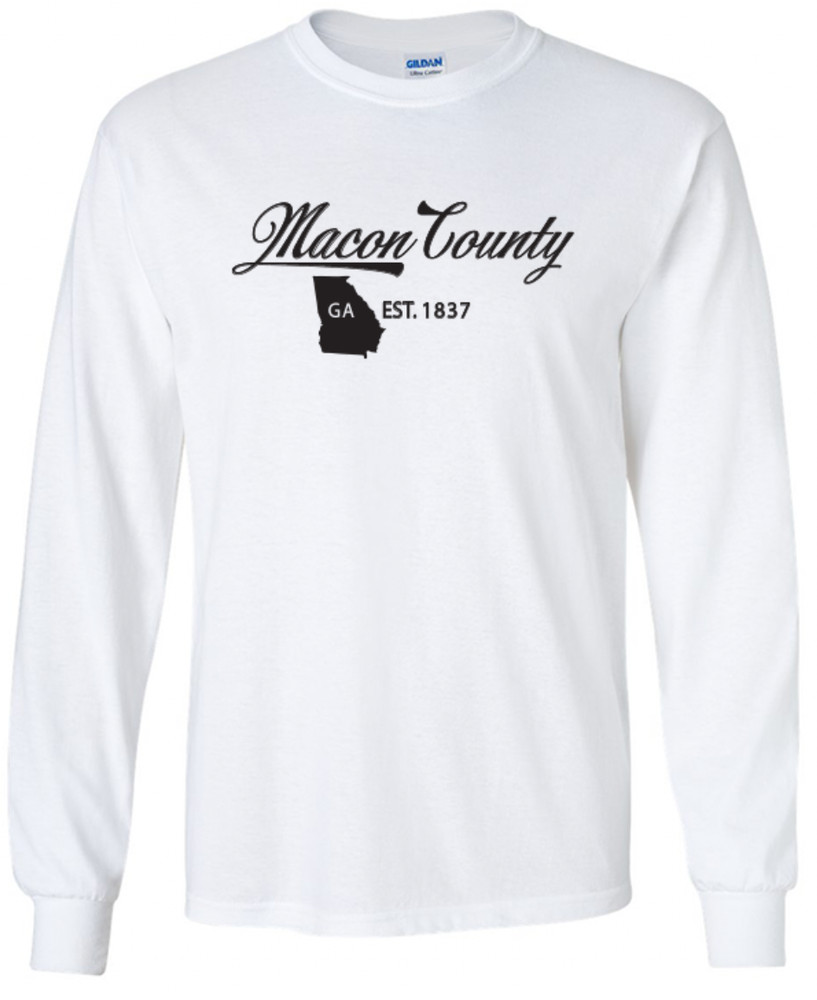 Macon County Georgia State T-Shirt Long Sleeve Graphic Tees Unisex Apparel
