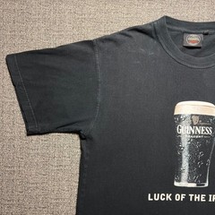 Guinness Beer T Shirt Mens Large Black Luck of the Irish Draught Graphic Tee