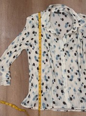 Essentials By Milano Women’s XL Cream Polka Dot Pleated Button Up