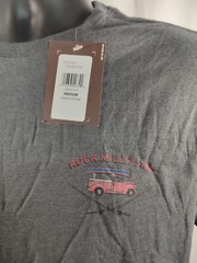 Men’s G.H.Bass & Co. Cotton Blend Short Sleeve Graphic Tshirt Gray Medium