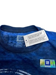 GM Chevy Bowtie Logo Blue Heather Thin Graphic Mens T-Shirt Medium Stretch New