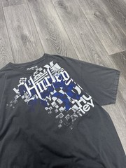 Y2K Hurley Spell Out Grunge Checkered Shoulder Hit T Shirt Sz XL