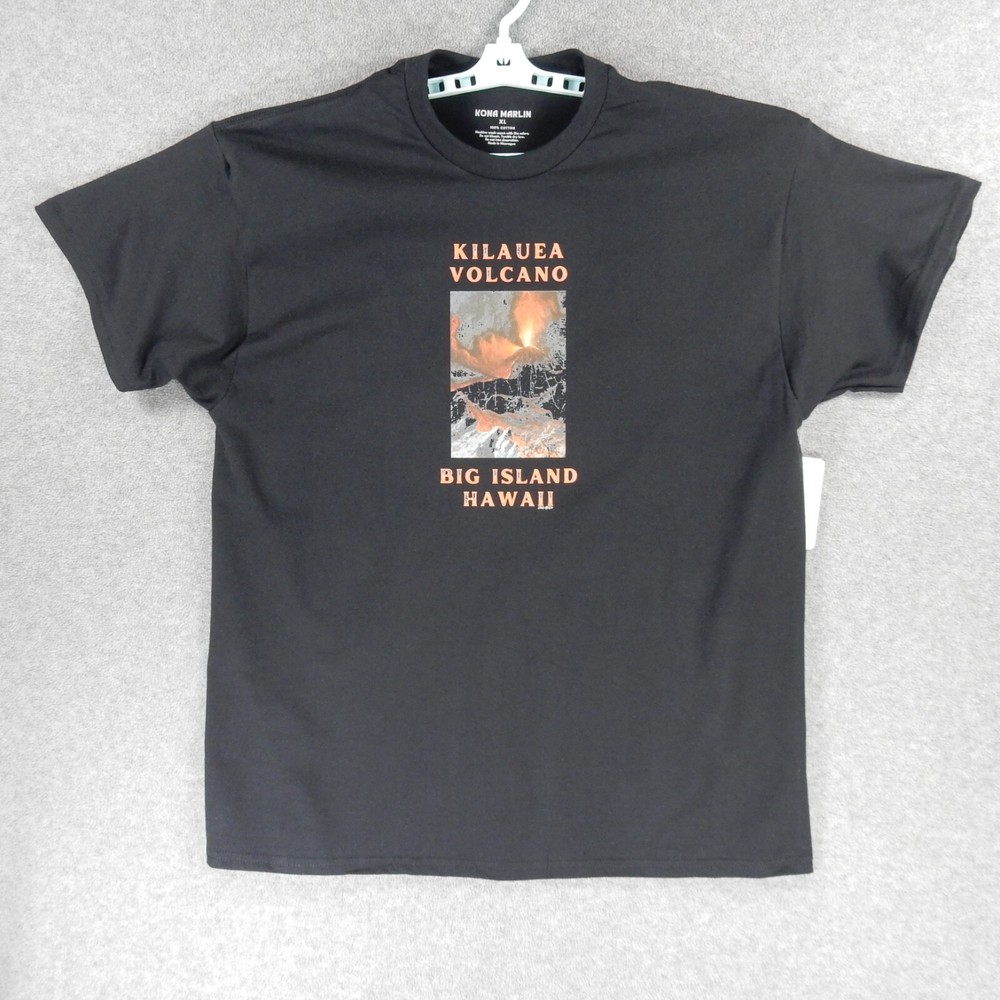 Kilauea Volcano Mens TShirt XL Black Big Island HI Hawaii Lava Kona Marlin