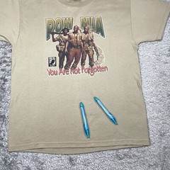 Vintage POW MIA T Shirt Mens Large Short Sleeve 90s Tee Not Forgotten Military