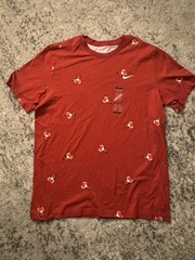 NEW Size L Nike Tiger Woods Frank Golf Red All Over Print Crew T Shirt Tee Mens