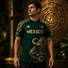 Unisex Mexico National Team Jersey Shirts – Aztec Eagle Snake Graphic Sports Tee
