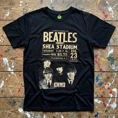 The Beatles Carbon T-Shirt: Shea ’66 (Black) OFFICIAL NEW