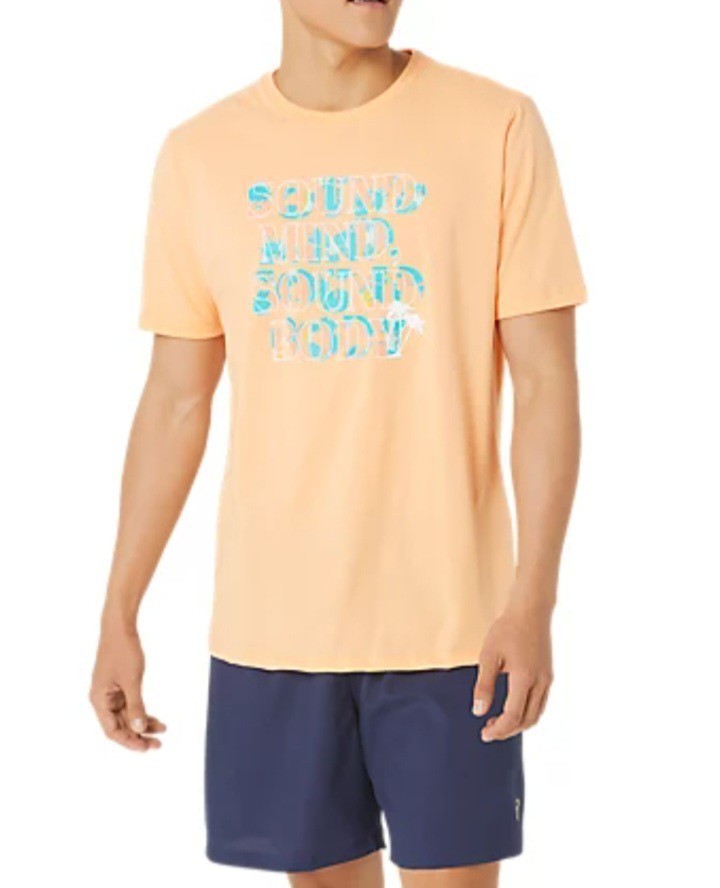 ASICS Athletic Men’s Tee Shirt Size L Short Sleeve Sound Mind Sound Body NEW!