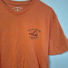 G H Bass Co Tee Shirt Orange Lobster Bar Island Cove Mens Large Short Sleeve