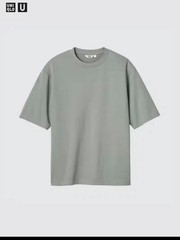 Uniqlo U AIRism Cotton Oversized T-Shirt Green Large