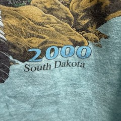 Vintage Sturgis Bike Week 2000 T Shirt Mens XL Blue Faded Biker Motorcycle Wolf