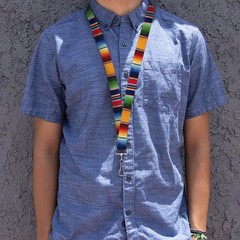 1.0 Inch Lanyard Zarape2 Vertical Multi Color Stripe Accessory ID Badge