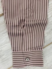 Ermenegildo Zegna Men’s Dress Shirt L Pink & Brown NWT Single Chest Pocket