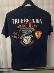 Men’s True Religion Navy Blue Logo Patch T-shirt Size Small