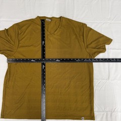 Stacy Adams Shirt Mens 2XL Gold Textured V Neck Short Sleeve Casual Top