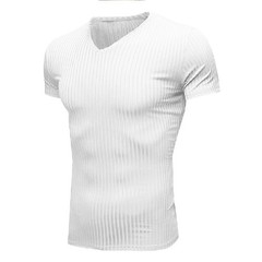 For Gym Training Men V Neck T Shirt Casual Wear Style Polyester Fiber Fabric