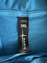 Habit Hooded Shirt Men’s 2XL Blue Hooded Performance Wicking UPF Stretch *Flaw