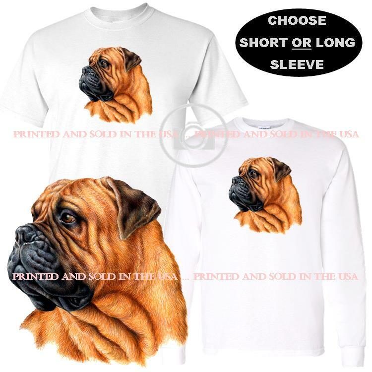 Bullmastiff Mastiff Dog Breed Color Art Portrait Custom T Shirt S-3X