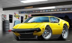 1973-75 DeTomaso Pantera Exotic Car Art Print NEW