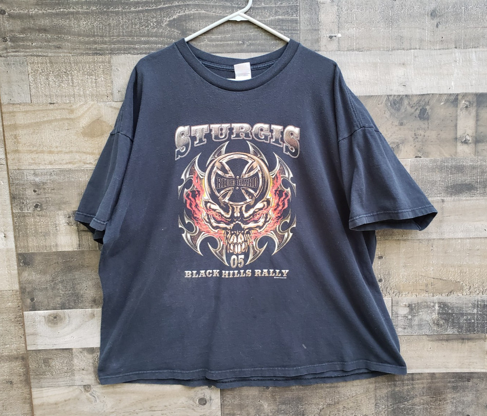🔥 Sturgis Black Hills Rally 2005 Ride Hard Skull Shirt Men’s 3XL Good Sports