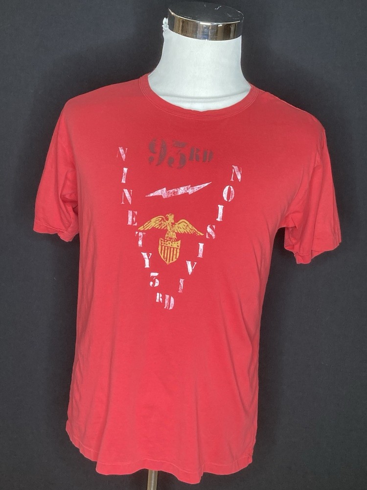 Men’s Double RL RRL Ralph Lauren 93rd Division Aviation Military T-Shirt Sz L