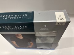 Perry Ellis Portfolio Mens 3-Pack T-Shirts Crew Neck Cotton Blend ~ L (42-44)