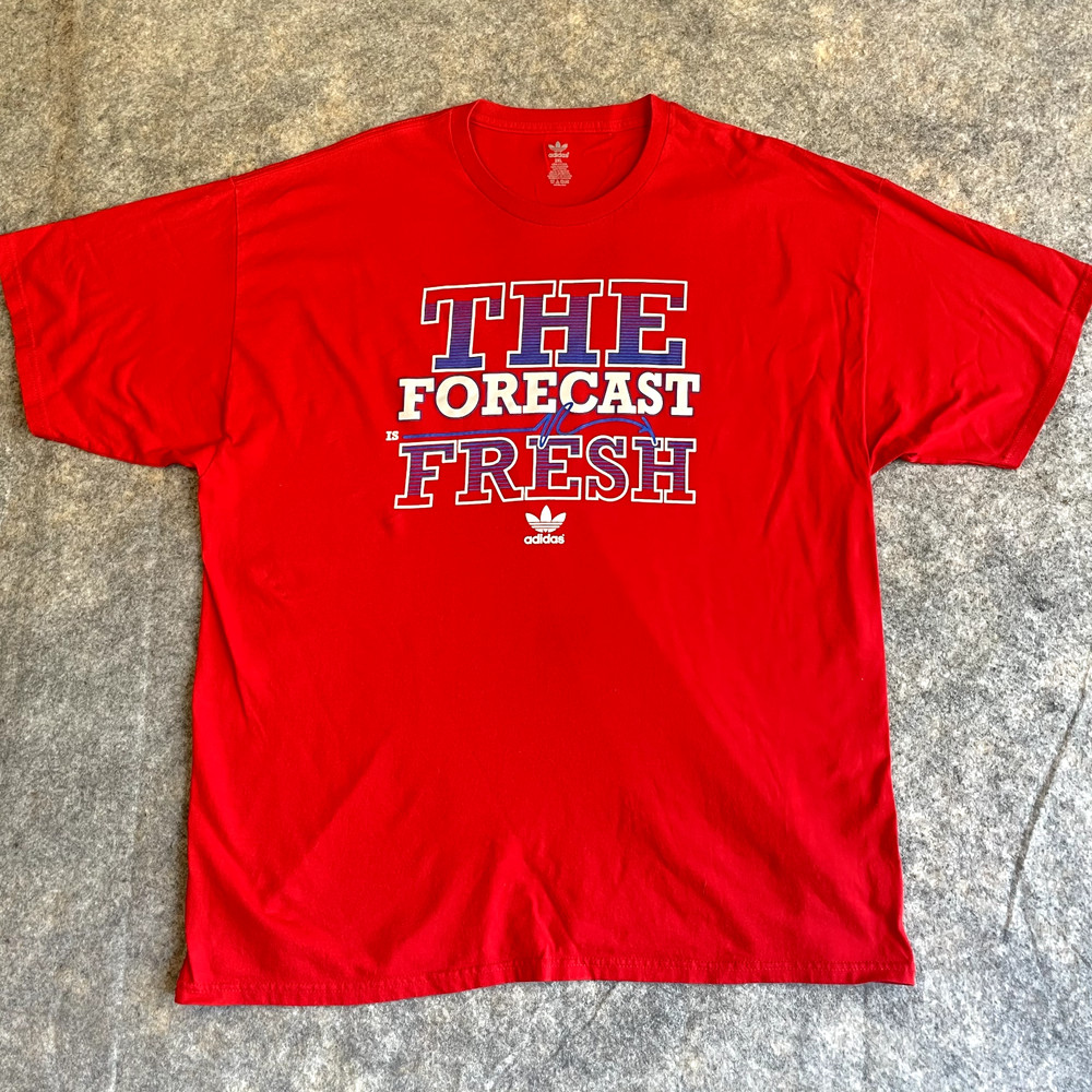 ADIDAS THE FORECAST IS FRESH XLARGE RED T-SHIRT VINTAGE STREET WEAR