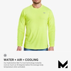 Mission Unisex Large Hi Vis Yellow Cooling Long Sleeve Performance Shirt