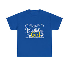 Personalised Birthday Girl T-Shirt Custom Name Age Year Birthday Party Gift Top