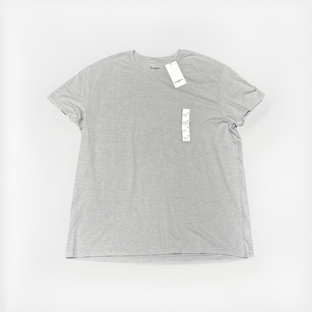 Goodfellow Men’s Short Sleeve Textured Standard Fit T-Shirt – Size XL – Gray