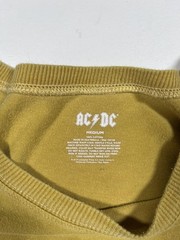 AC/DC Shirt Mens Medium Mustard Yellow High Voltage Graphic Band Rock Tee Faded